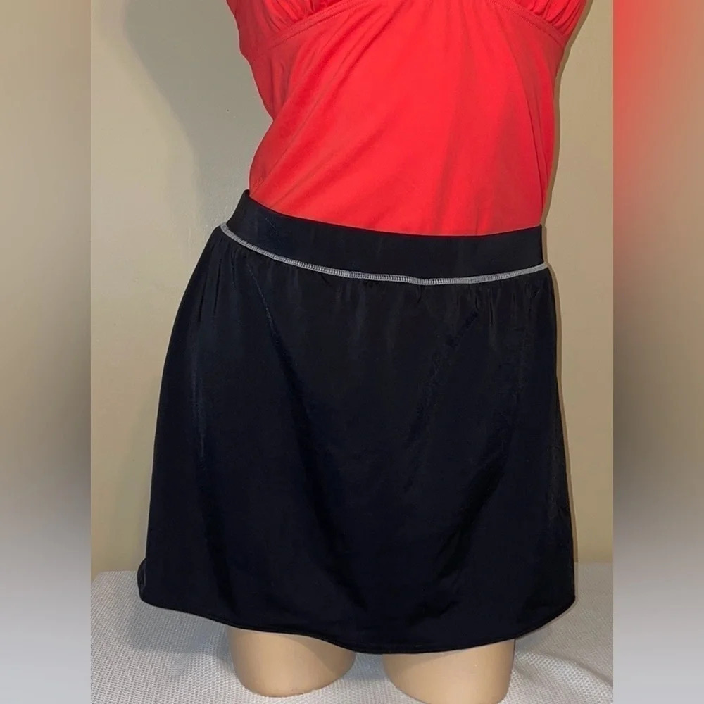 Lands end womens 16w bathing suit bottom skirt black bikini plus coverage swim